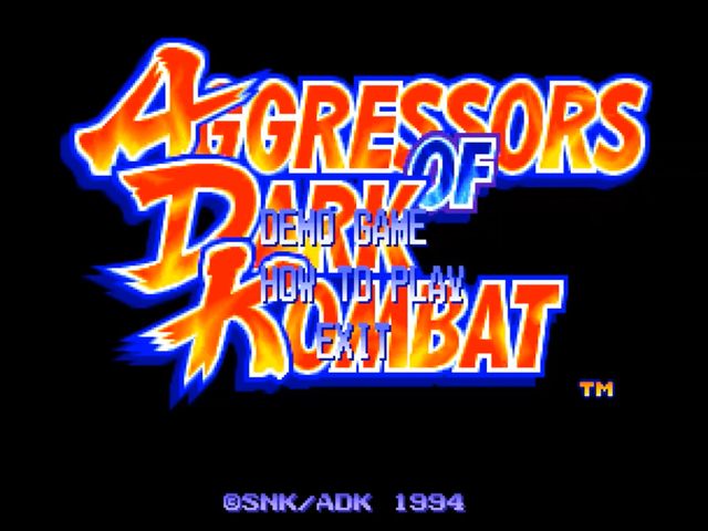 Aggressors of Dark Kombat title screen for Neo Geo CD